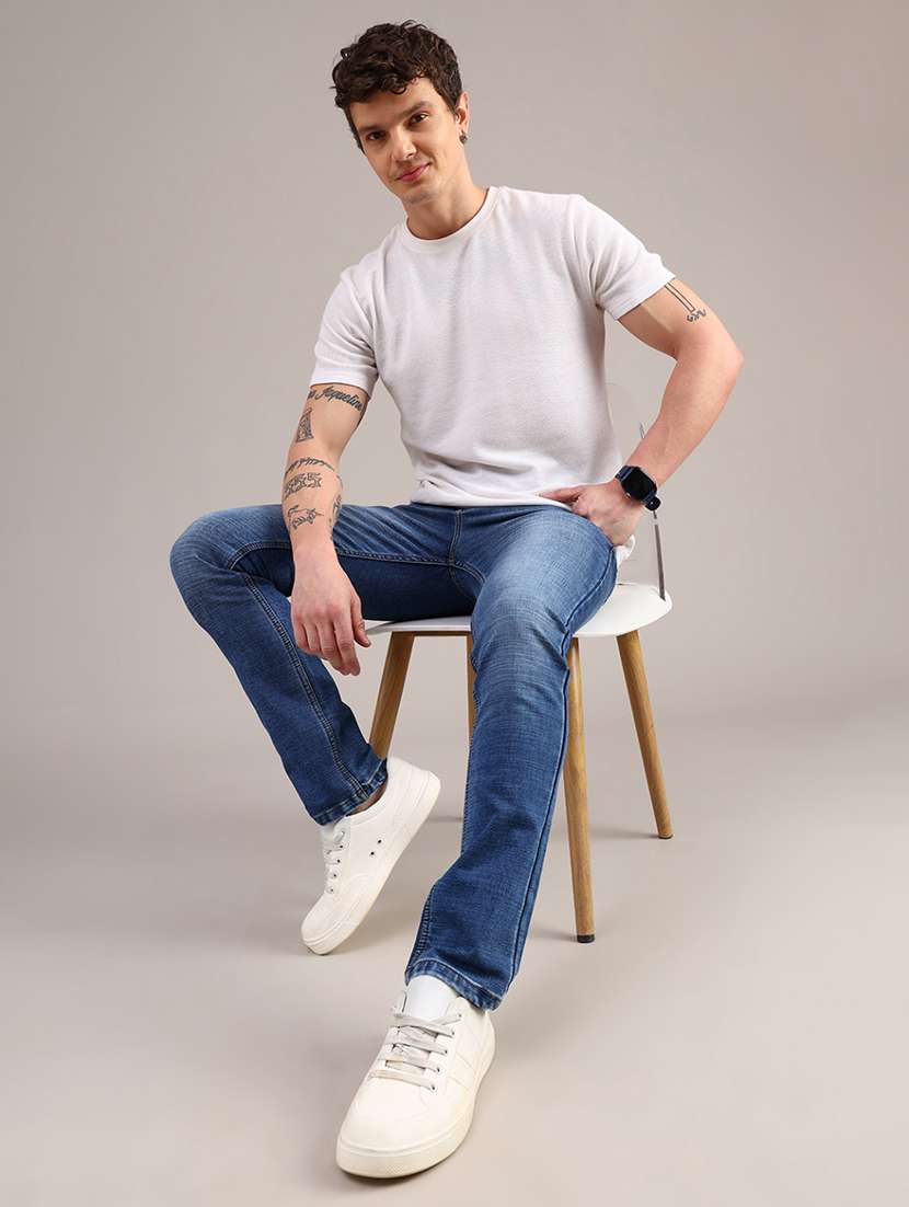 men solid mid rise slim fit jean - 22072505 -  Standard Image - 5