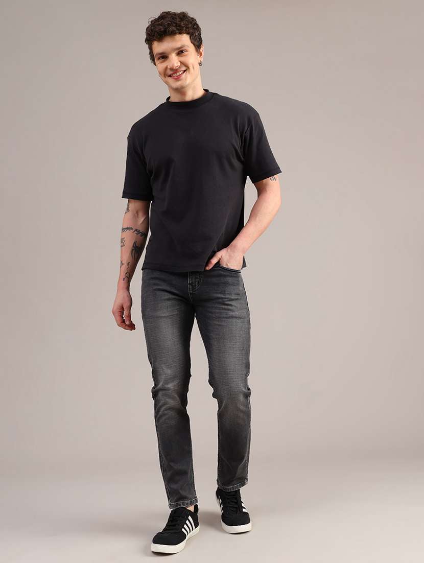 men washed mid rise full length slim fit jeans - 22072533 -  Standard Image - 5