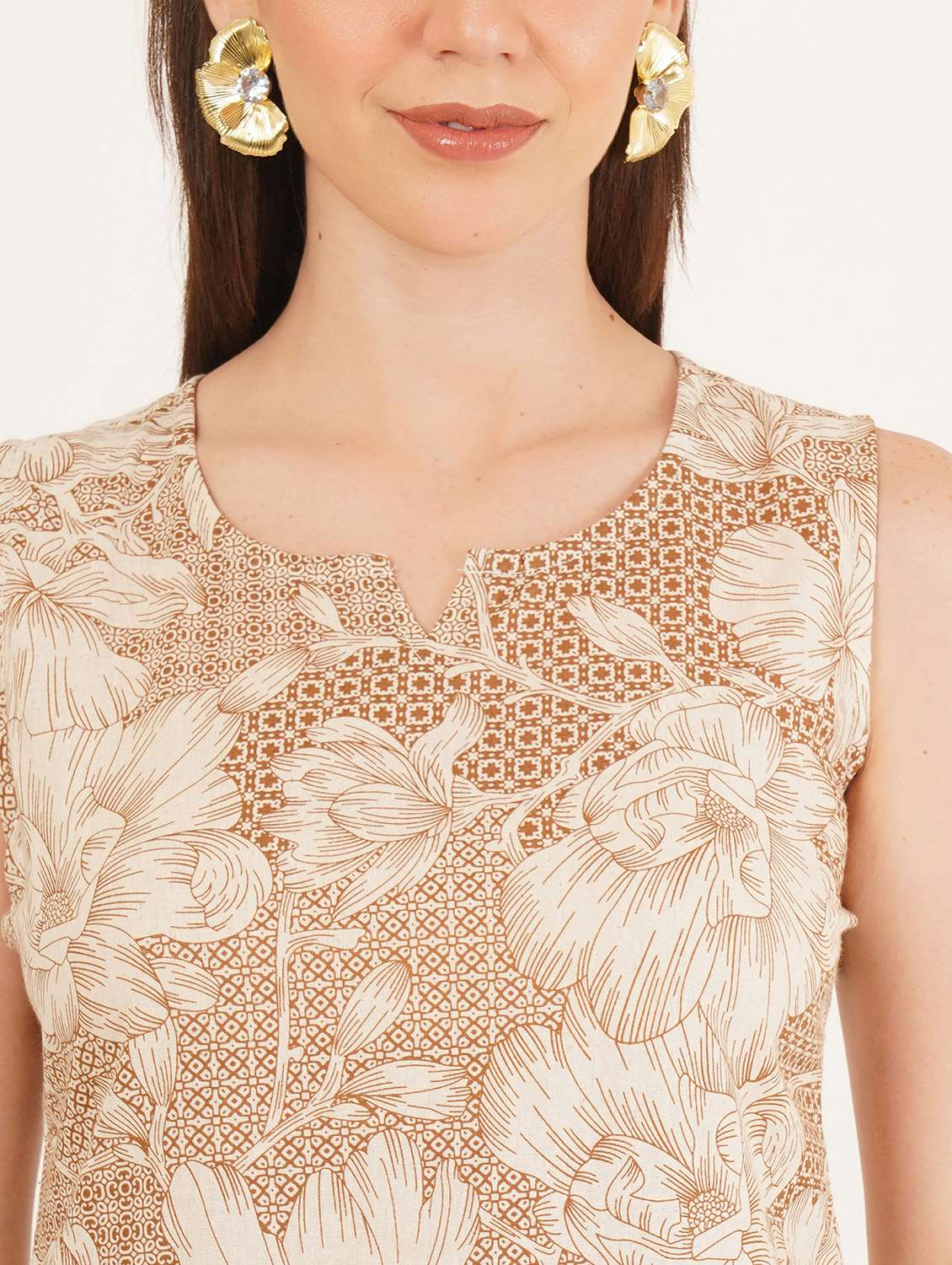 women floral printed sleeveless straight kurti - 22072595 -  Standard Image - 5