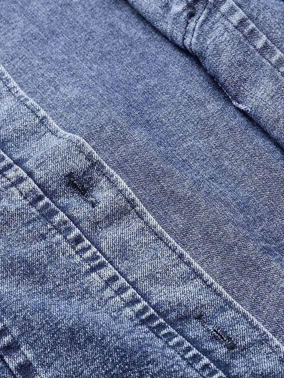 women solid long sleeve denim jacket - 22072824 -  Standard Image - 5