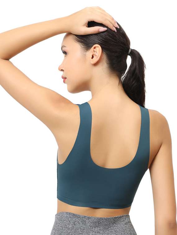 women solid lightly padded sports bra - 22072898 -  Standard Image - 3