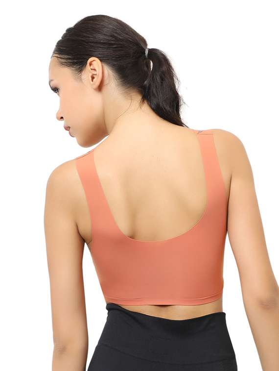 women solid lightly padded sports bra - 22072899 - Standard Image - 3