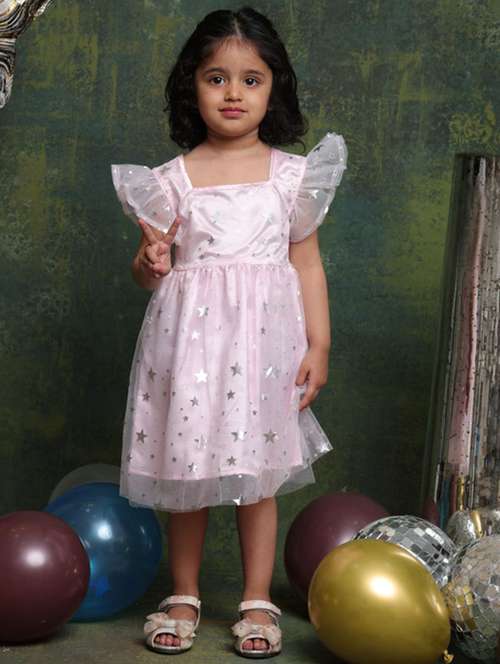 pink net aline dress - 22072912 - Standard Image - 0