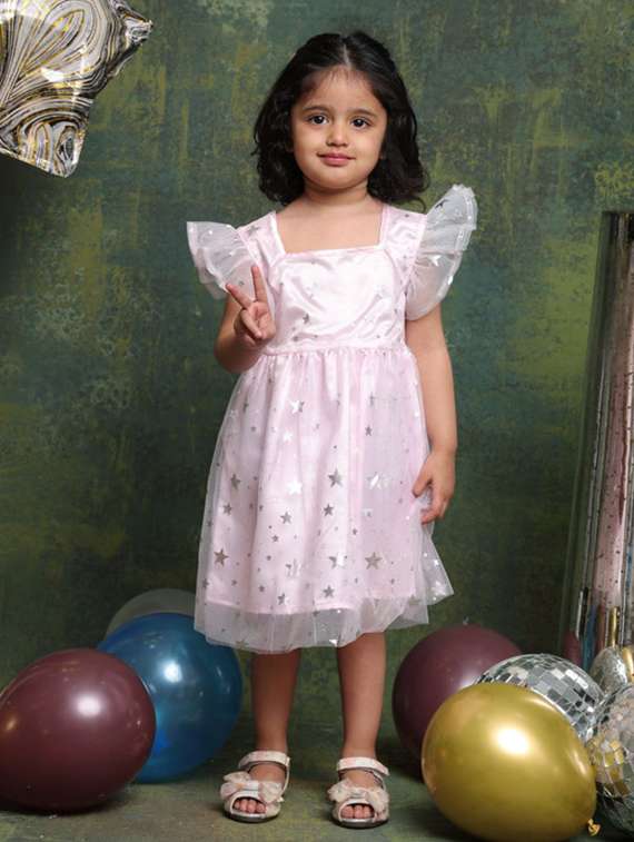 pink net aline dress - 22072912 - Standard Image - 3