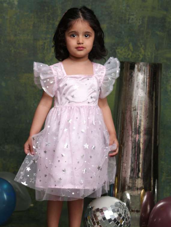 pink net aline dress - 22072912 - Standard Image - 5