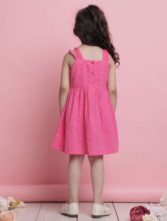 magenta cotton aline dress - 22072915 -  Standard Image - 3