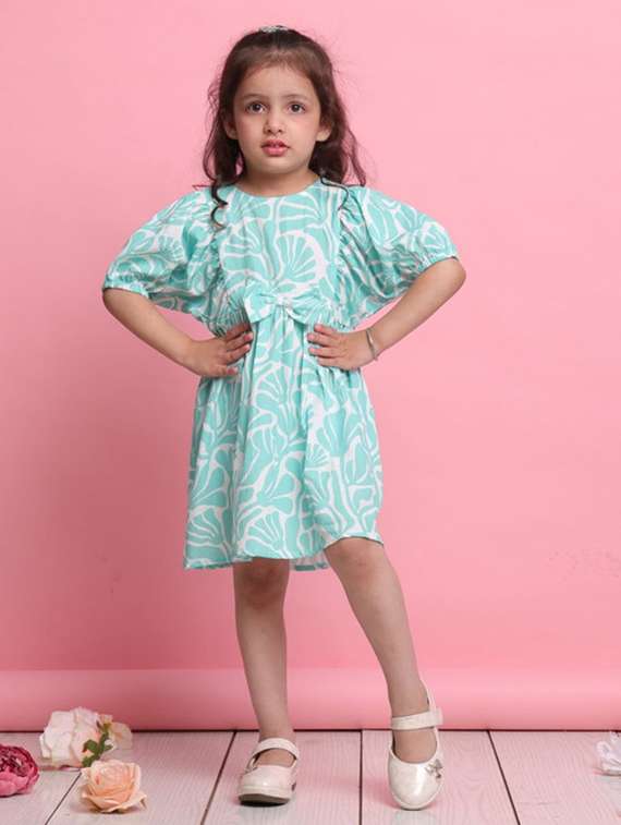 green lycra aline dress - 22072917 -  Standard Image - 3