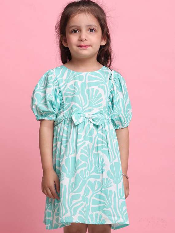 green lycra aline dress - 22072917 -  Standard Image - 5
