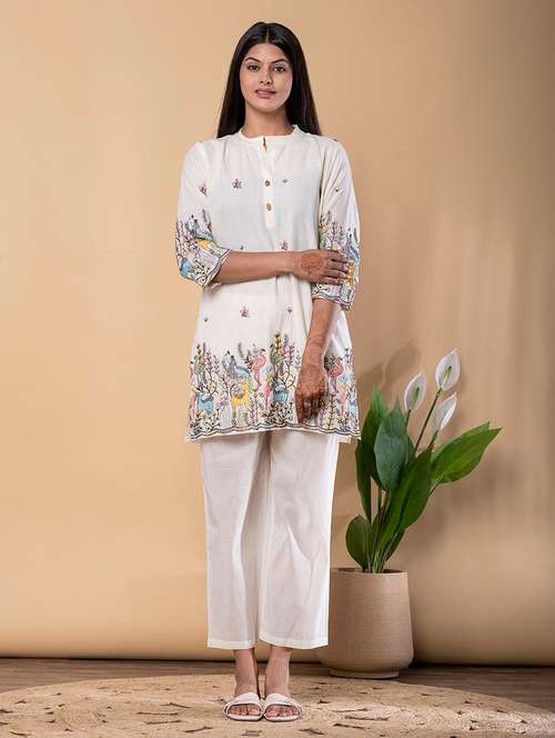 women three quarter sleeve ethnic co-ord set - 22072942 -  Standard Image - 0