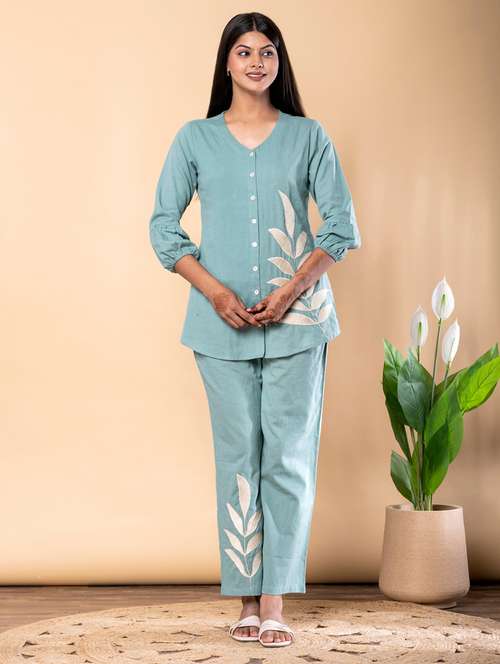 women three quarter sleeve ethnic co-ord set - 22072949 -  Standard Image - 0