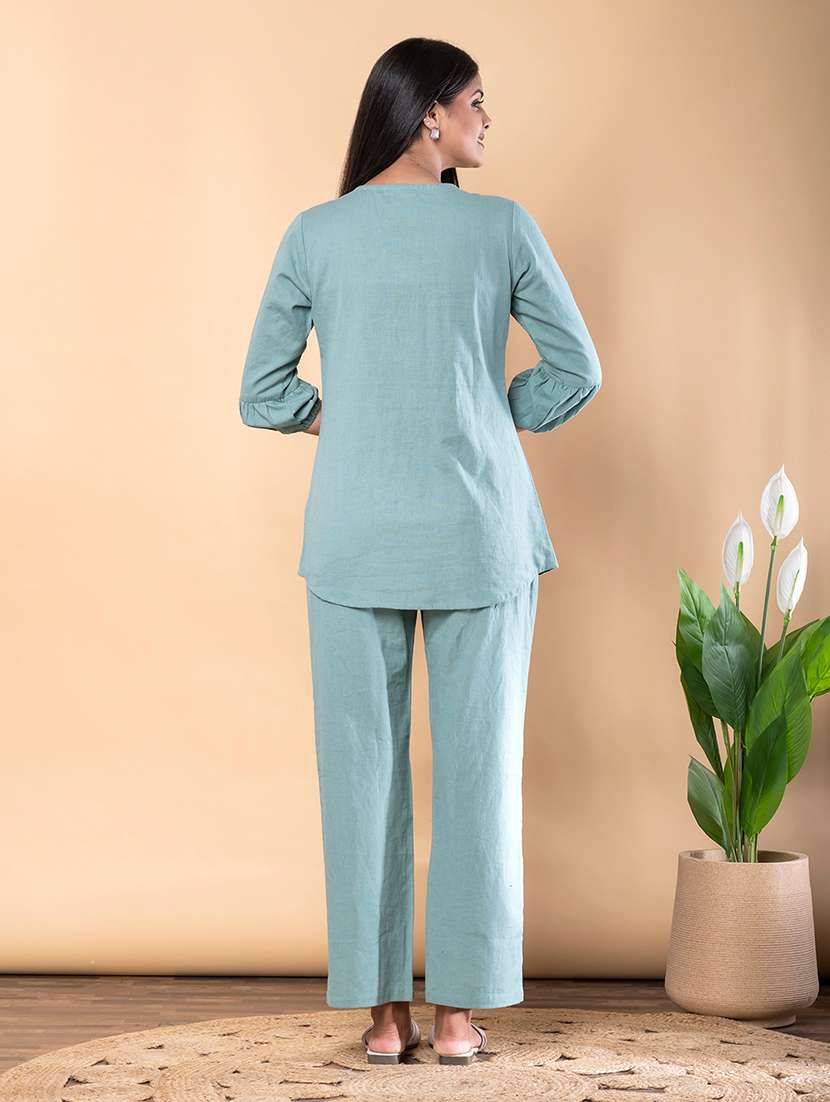 women three quarter sleeve ethnic co-ord set - 22072949 -  Standard Image - 3