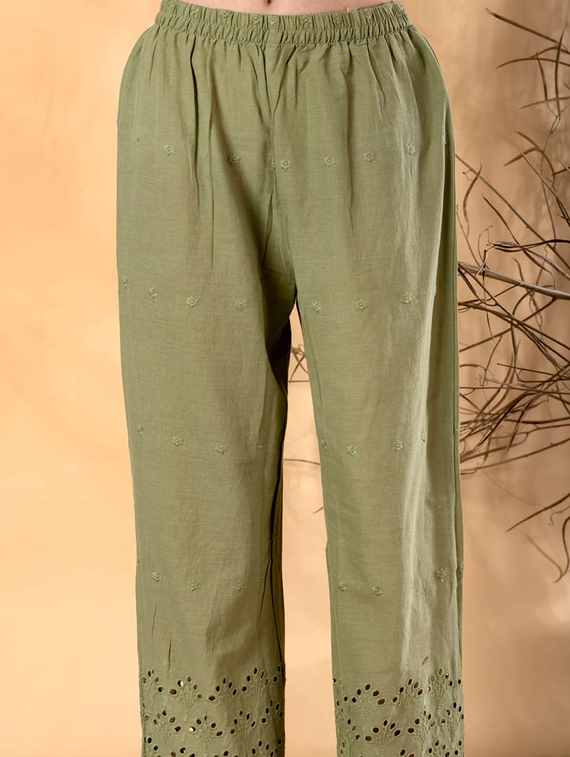 women short sleeve schiffli detailed ethnic co-ord set - 22072957 -  Standard Image - 5