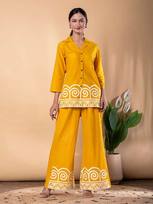 women three quarter sleeve ethnic co-ord set - 22072962 -  Standard Image - 0