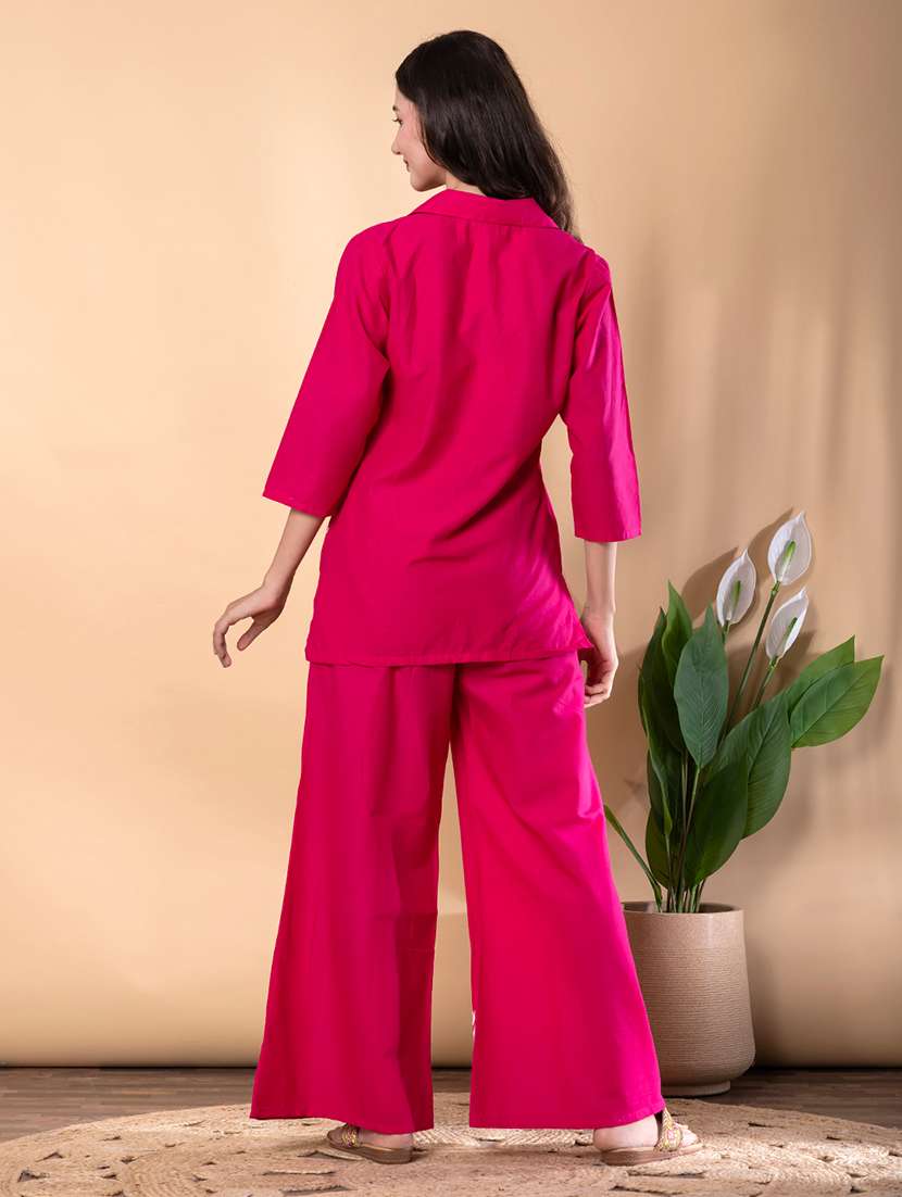 women three quarter sleeve ethnic co-ord set - 22072965 -  Standard Image - 3