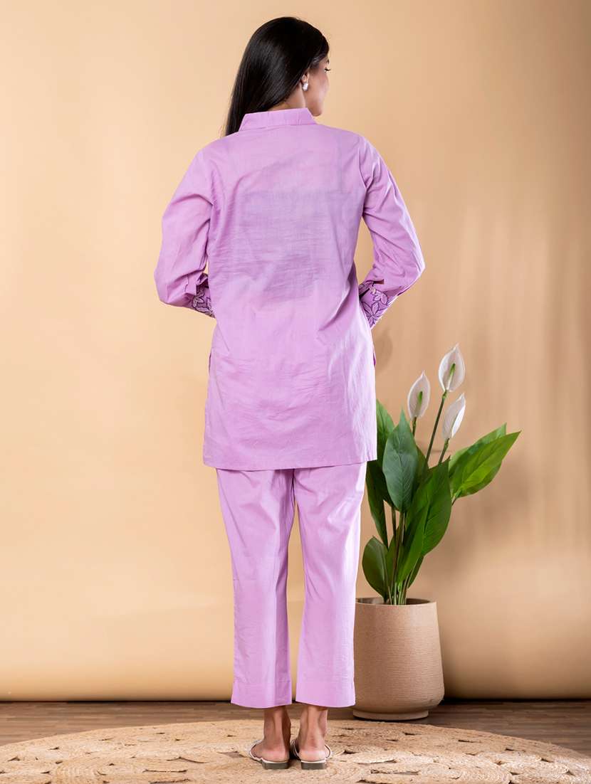 women embroidered long sleeve ethnic co-ord set - 22072966 - Standard Image - 3