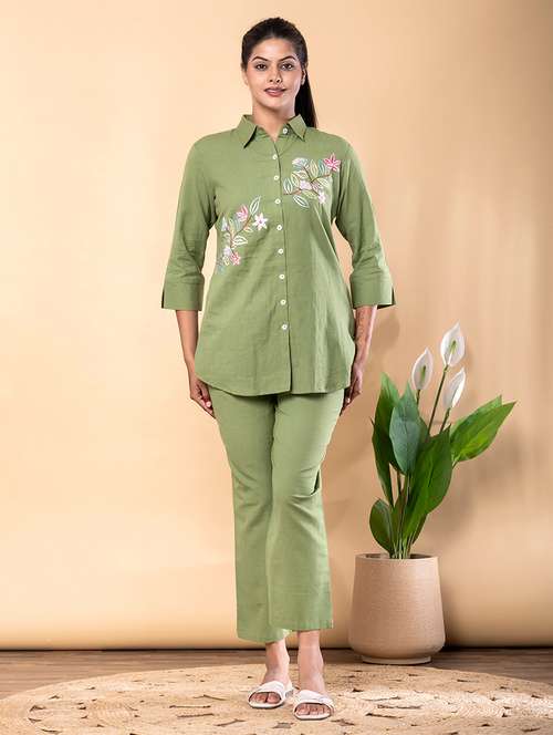 women three quarter sleeve ethnic co-ord set - 22072967 -  Standard Image - 0