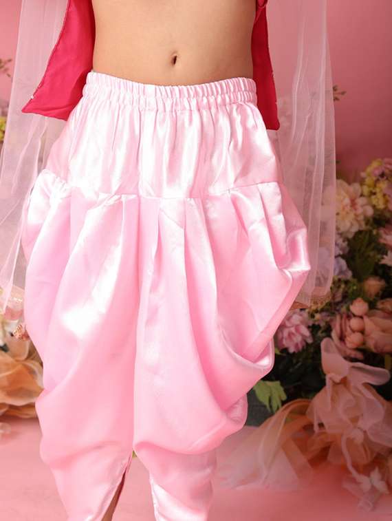girls embroidered kurta and dhoti set with dupatta - 22073028 - Standard Image - 5