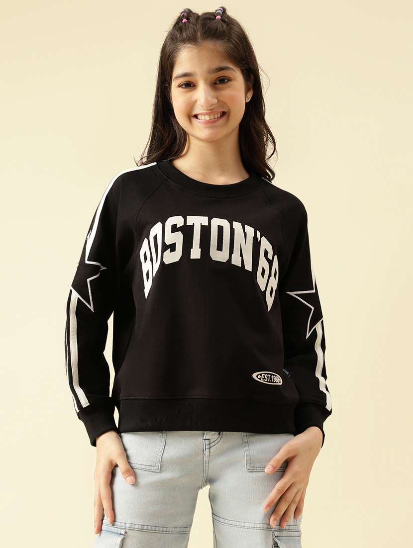girls printed long sleeve sweatshirt