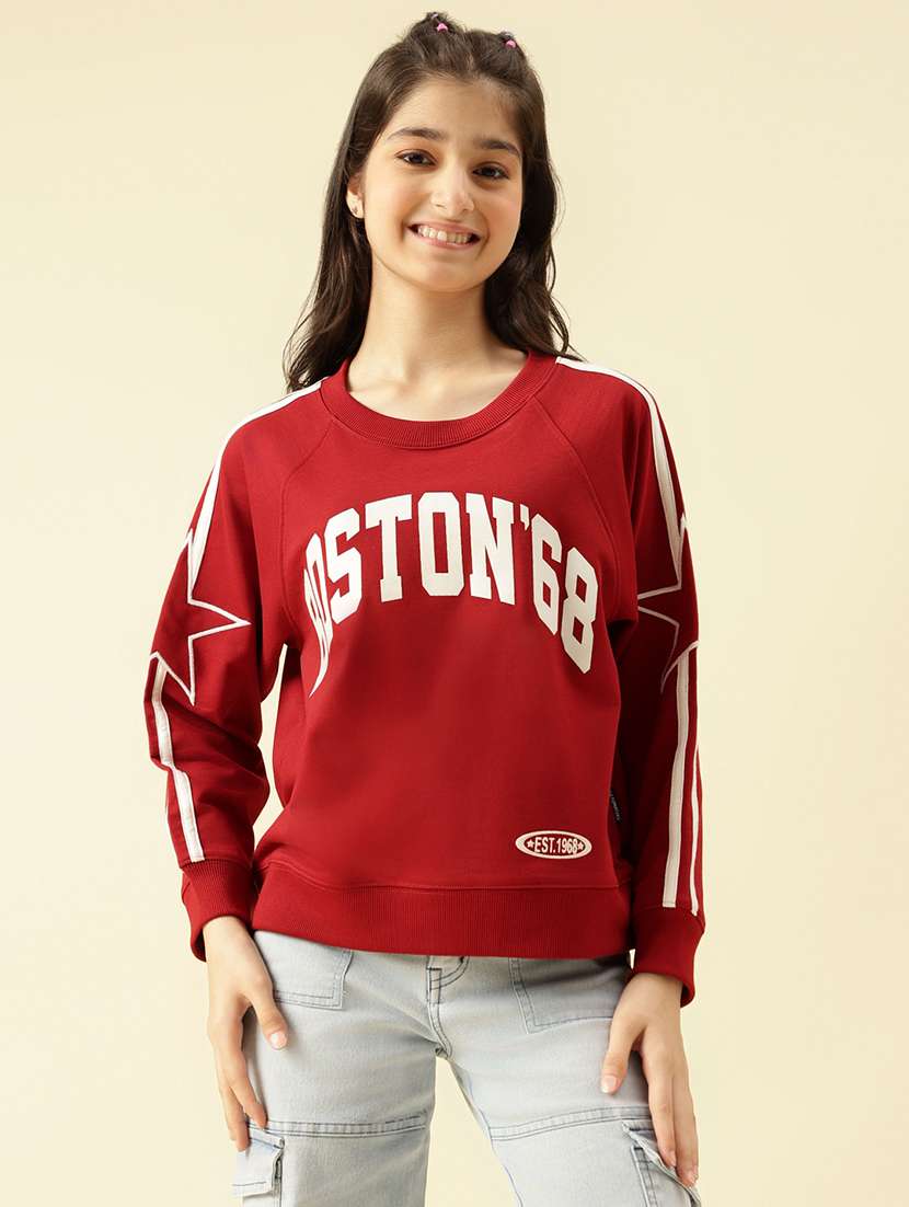 girls printed long sleeve sweatshirt