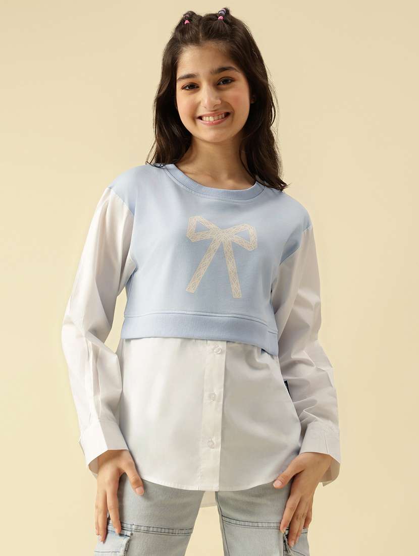 girls printed long sleeve sweatshirt