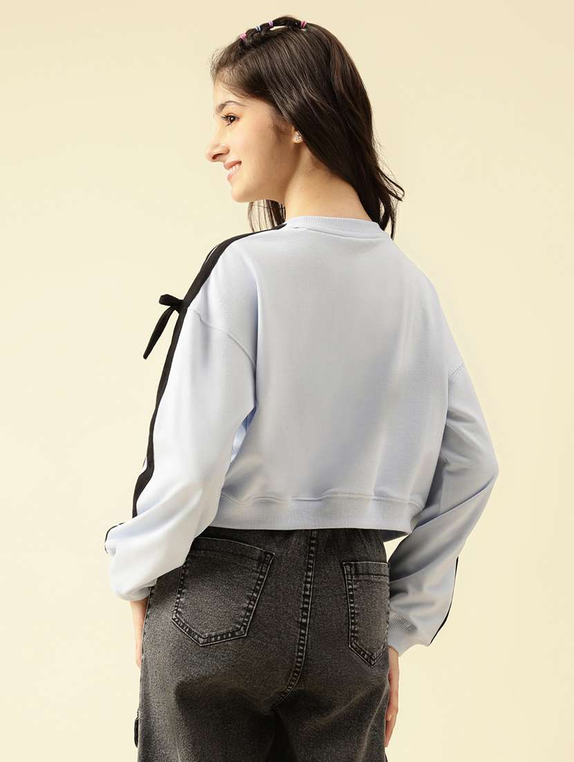 girls printed long sleeve crop sweatshirt - 22073260 -  Standard Image - 3