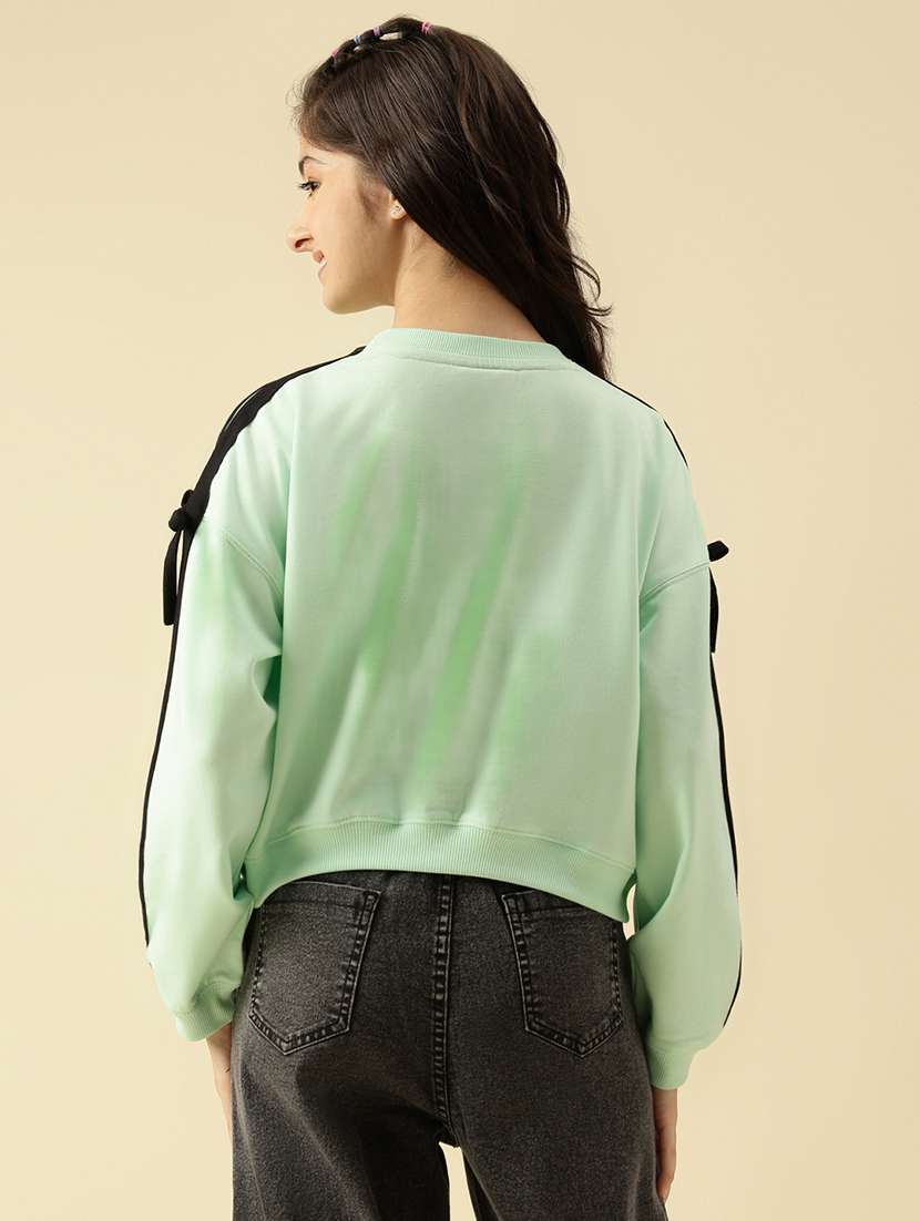 girls printed long sleeve crop sweatshirt - 22073261 -  Standard Image - 3
