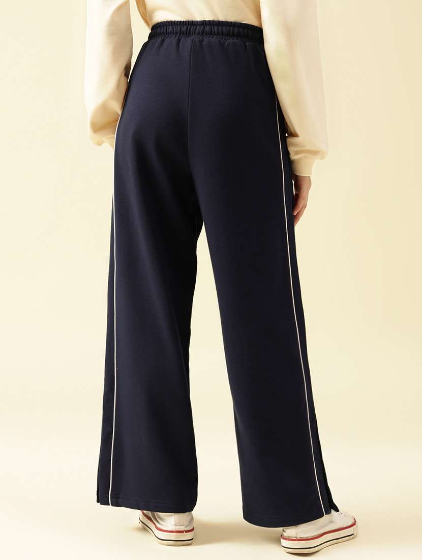 girls solid mid rise relaxed fit track pant - 22073264 -  Standard Image - 3