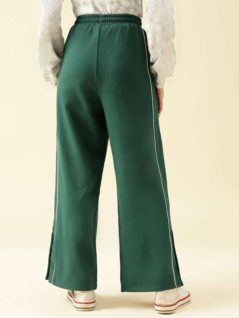 girls solid mid rise relaxed fit track pant - 22073266 -  Standard Image - 3