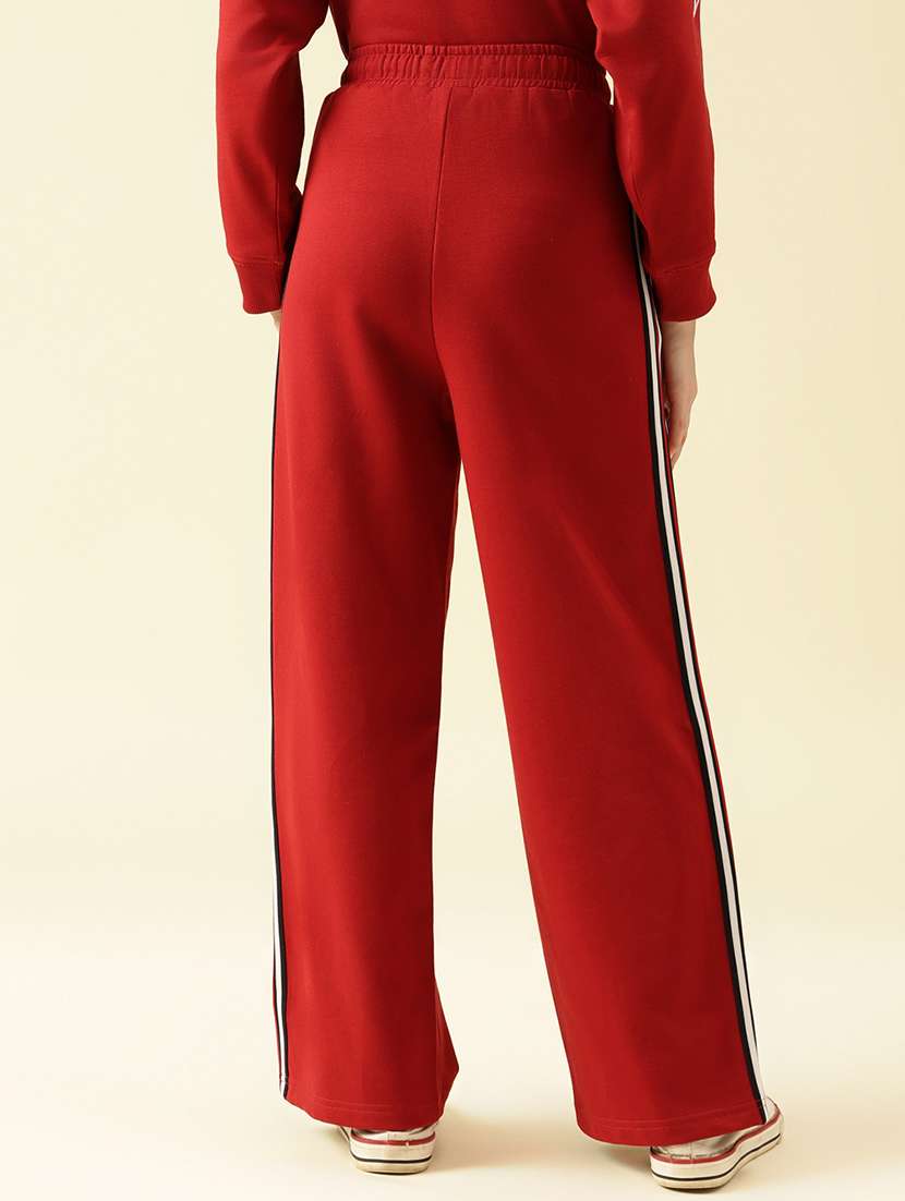 girls solid mid rise relaxed fit track pant - 22073267 - Standard Image - 3