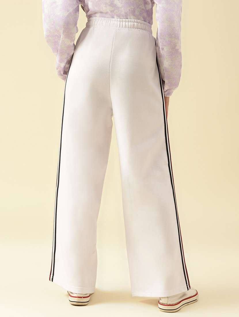 girls solid mid rise relaxed fit track pant - 22073268 -  Standard Image - 3