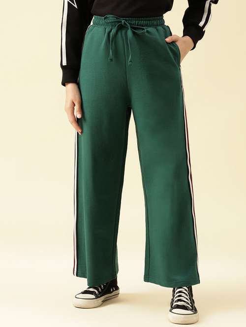 girls solid mid rise relaxed fit track pant - 22073270 -  Standard Image - 0
