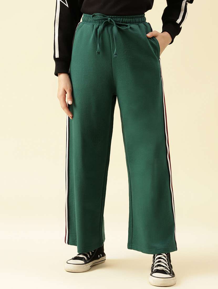 girls solid mid rise relaxed fit track pant - 22073270 -  Zoom Image - 0