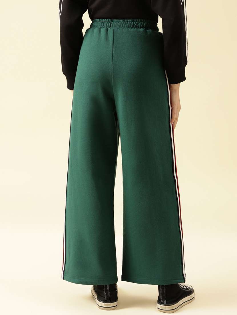 girls solid mid rise relaxed fit track pant - 22073270 -  Standard Image - 3