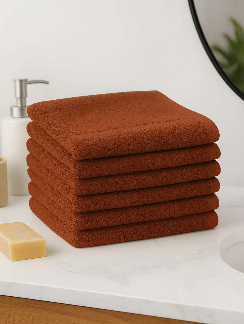 dollar 100% cotton soft, high absorben & comfortable face towel 30 x 30 cm face towel (pack of 6)