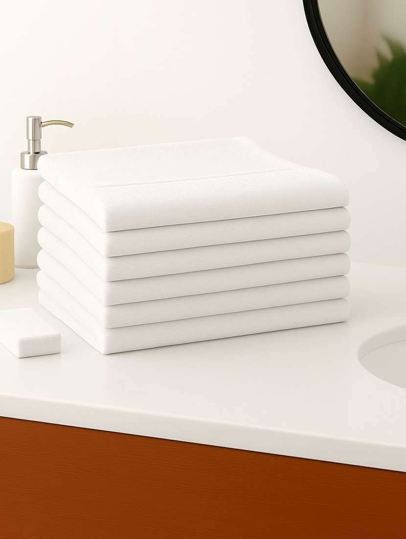 dollar 100% cotton soft, high absorben & comfortable face towel 30 x 30 cm face towel (pack of 6)