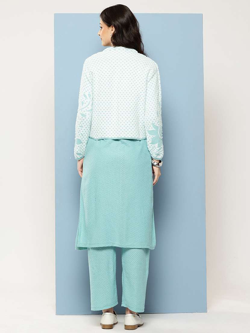 women self design long sleeve kurta pant with dupatta set - 22073991 -  Standard Image - 3