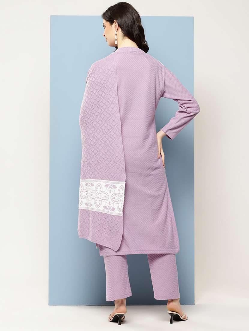 women self design long sleeve kurta pant with dupatta set - 22073992 -  Standard Image - 3