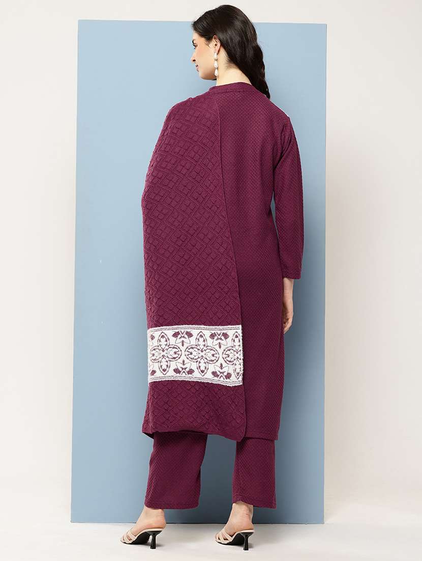 women self design long sleeve kurta pant with dupatta set - 22073994 -  Standard Image - 3