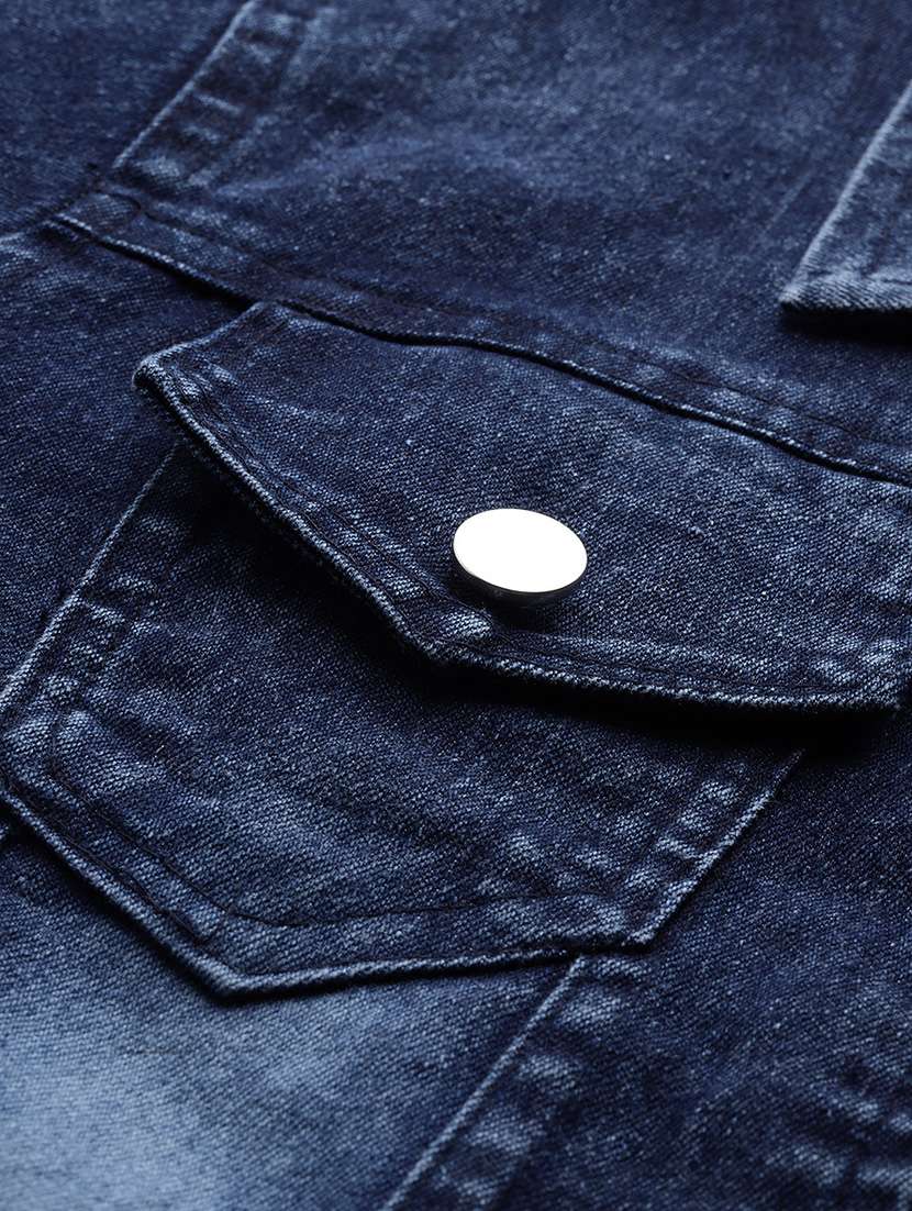 denim navy blue embroidered women jacket - 22074031 -  Standard Image - 5