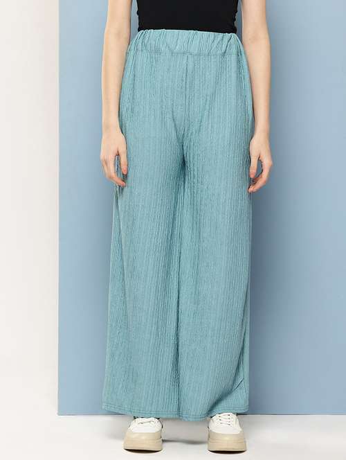 women solid mid rise flared palazzo - 22074042 -  Standard Image - 0