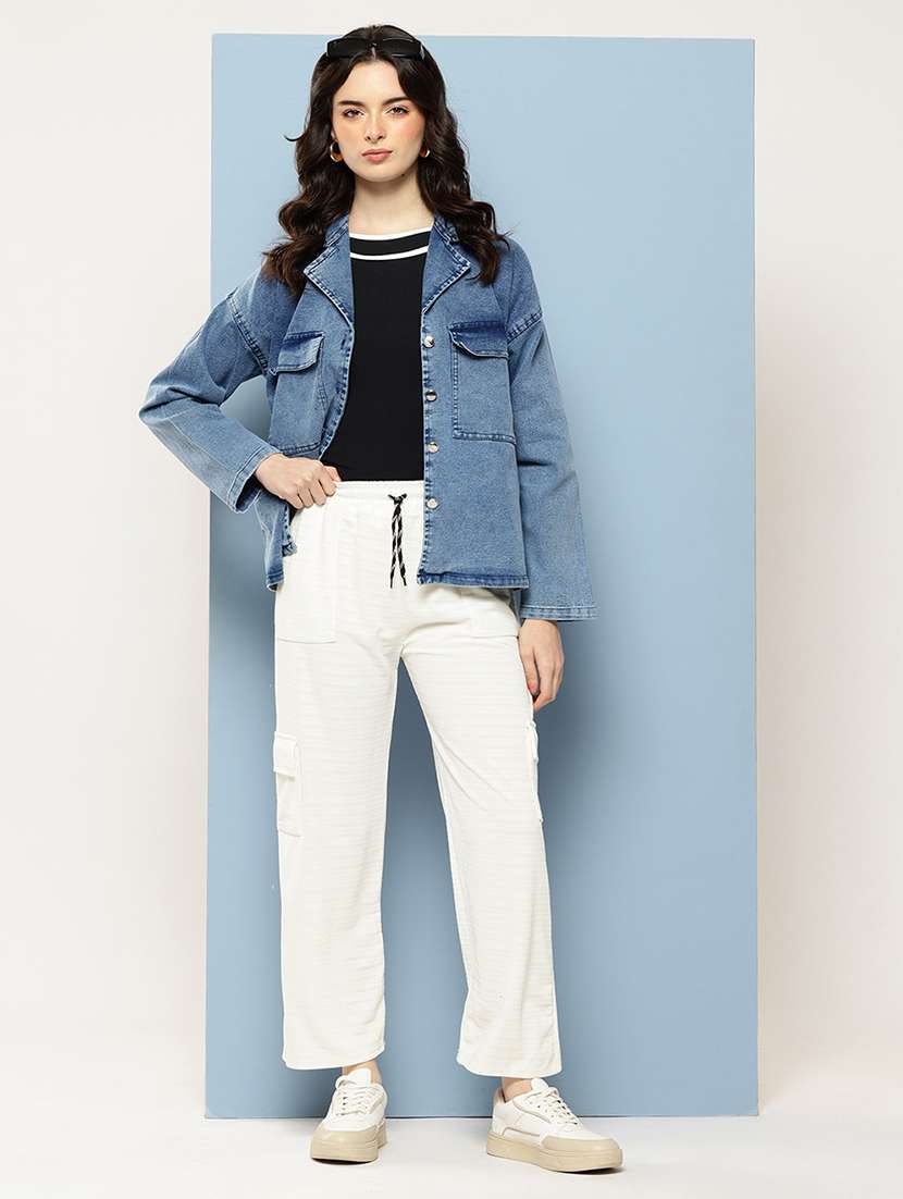 women solid mid rise regular fit cargo - 22074051 -  Standard Image - 3