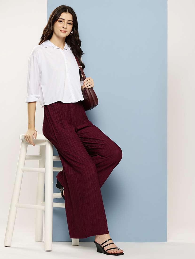 women solid collared long sleeve crop shirt - 22074057 - Standard Image - 3
