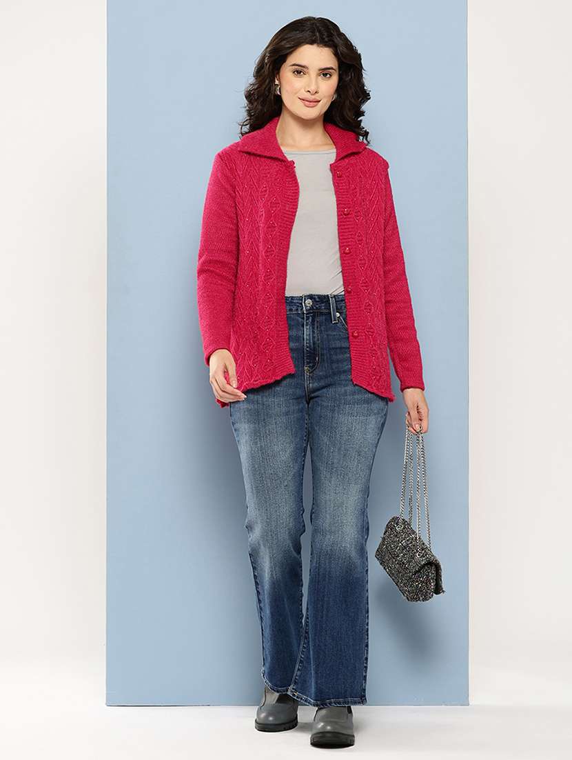 pink wool blend cardigan - 22074068 -  Standard Image - 3