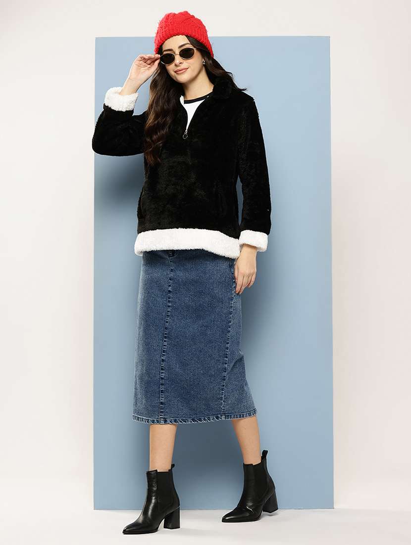 women color blocked long sleeve sweatshirt - 22074094 -  Standard Image - 3