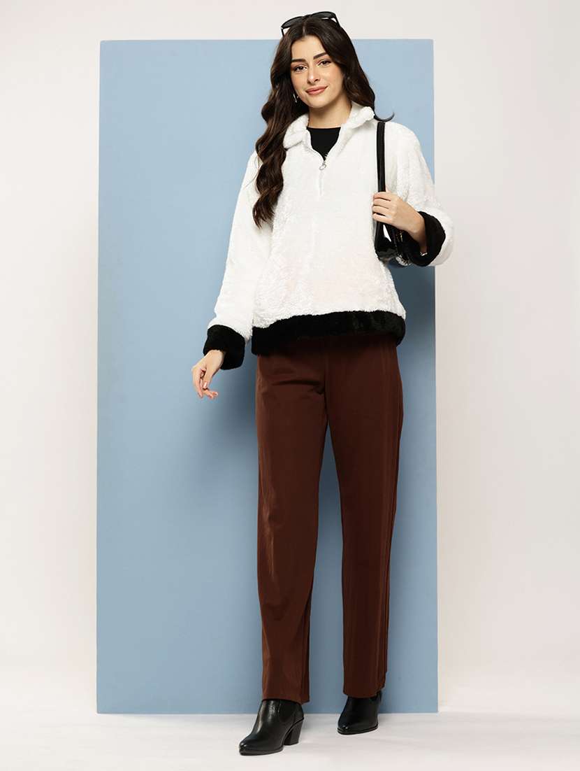 women solid long sleeve sweatshirt - 22074097 -  Standard Image - 3