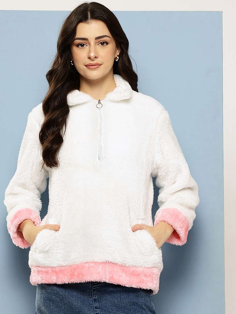 women solid long sleeve sweatshirt - 22074098 -  Zoom Image - 0