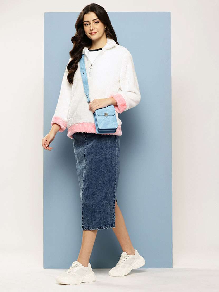 women solid long sleeve sweatshirt - 22074098 -  Standard Image - 3