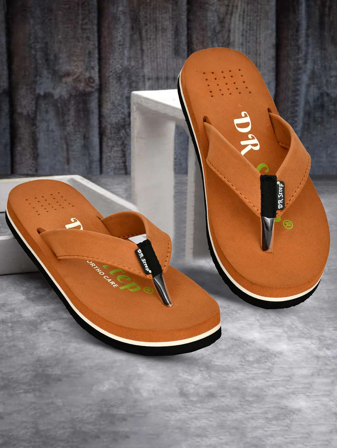 men brown slip on flip flop - 22074107 -  Zoom Image - 0