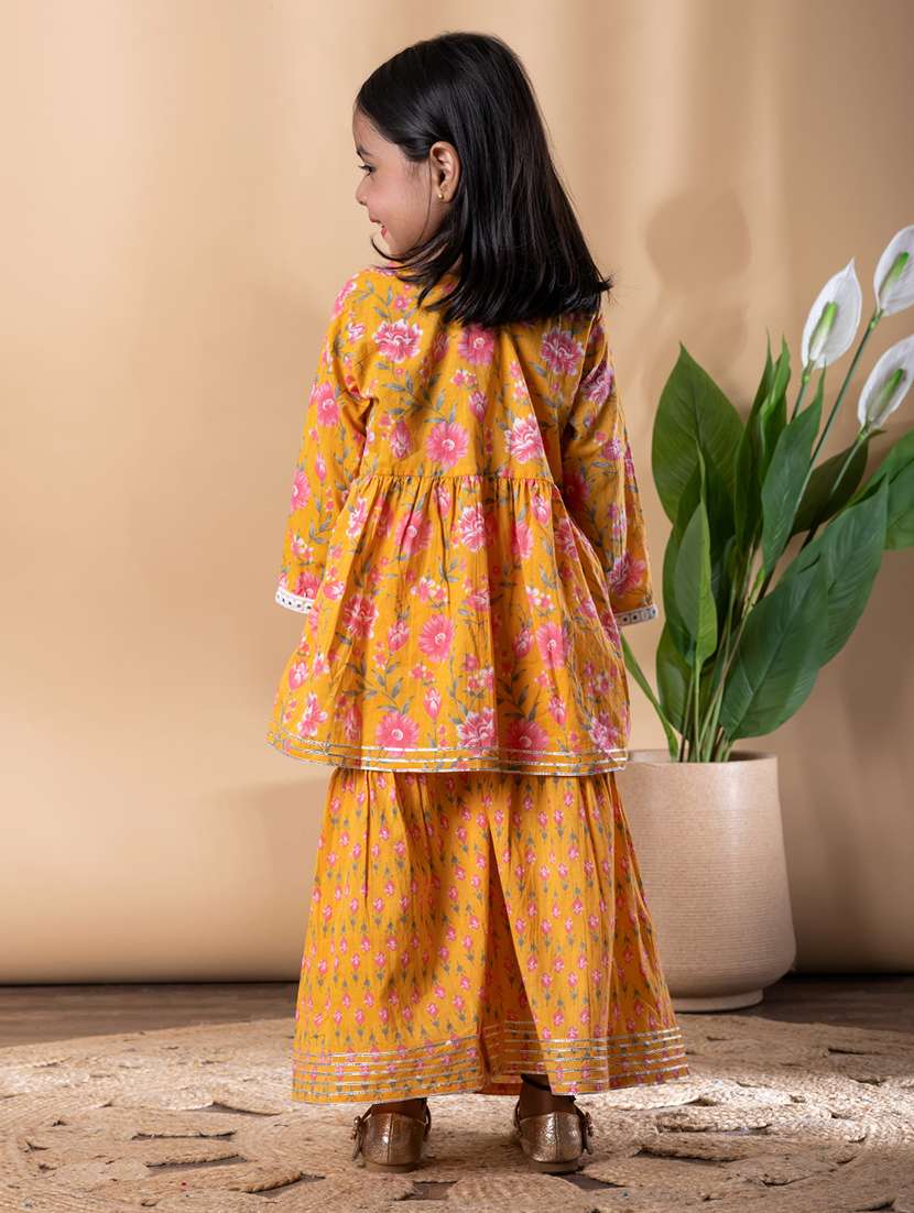 girls printed kurta and sharara set  - 22074251 -  Standard Image - 3