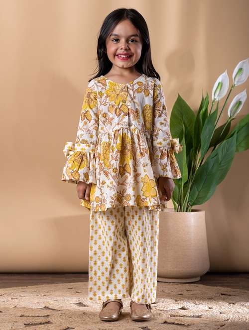 Girls Printed Kurta And Palazzo Set 